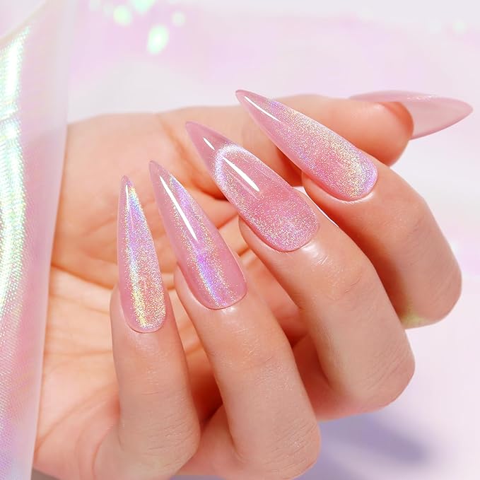 Imtiti Rainbow Cat Eye Gel Nail Polish, 15ML Holographic Glitter Cat Eye Gel Polish with Magnet UV LED Magnetic Gel Nail Polish Iridescent Sparkly Home DIY Manicure Nail Salon Kit