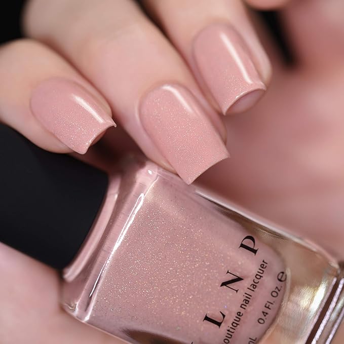 ILNP CEO - Dusty Pink Neutral Nude Nail Polish, Subtle Holographic, Chip Resistant, 7-Free, Non-Toxic, Vegan, Cruelty Free, 12ml
