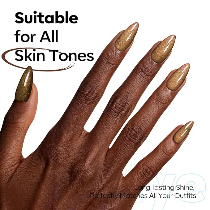 modelones Brown Cat Eye Gel Nail Polish Latte Shimmer 9D Magnetic Cateye Gel Nail Polish UV LED Soak Off Winter Nail Manicure 15ML