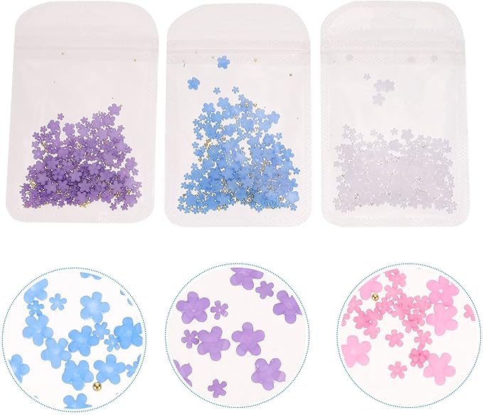 5packs Flower Nail Charms for Women Girls Nail Art Decorations Floral Designs for Art and Elegant Manicures