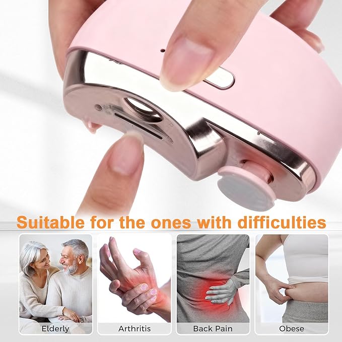 Easyclip Smart Nail Clipper - 3 in 1 Smart Electric Nail Clippers for Seniors, Baby and Adults,Polishing Clipper with LED Light,Suitable for Fingernail Toenails(Gray)