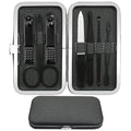 Manicure Pedicure Set Personal Care Nail Clipper Kit 7 PCS Manicure and Pedicure Kit Nail Care Kit for Men Suitable for Travel(Black) Present for Men Husband Boyfriend Parent