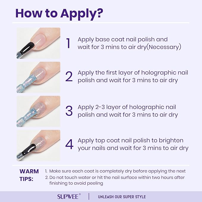 Glitter Nail Polish Quick Dry Finger Nail Polish Non Gel High Glossy Shiny Shimmer Nails Laquer Oil-based Holo Fingernail Air Dry Fast Manicure Gift For Women Girls 16ml, 0.54fl oz