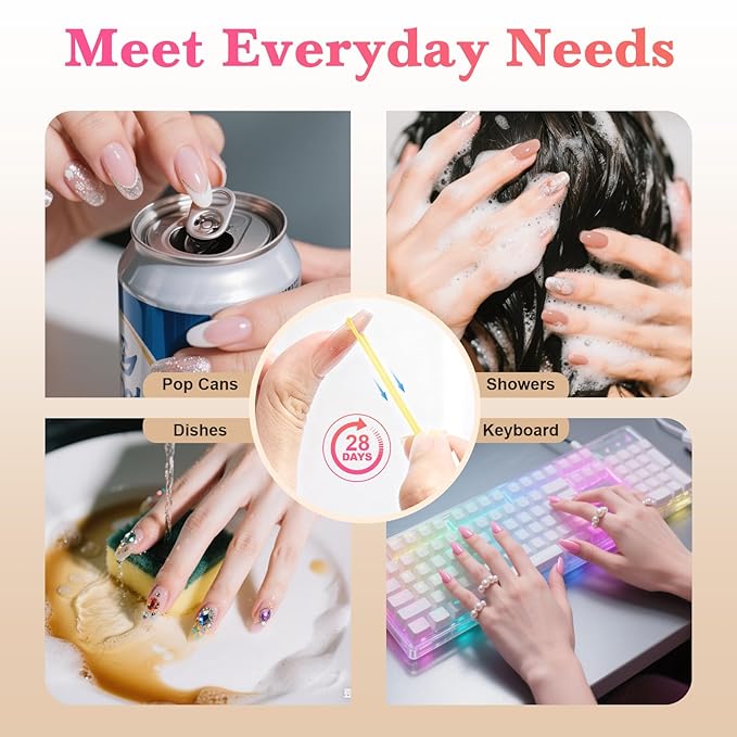 Quick Dry Gummy Nail Glue for Press Ons, 10g Semi Solid Air Dry Adhesive, No UV Lamp Needed, Long Lasting Putty for Fake Nails
