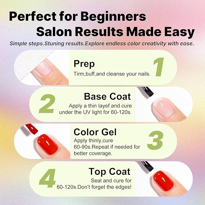 JR Gel Nail Polish Set, 16ml Full Size Bottle 6 Colors Macaron Silver 9D Cateye Nail Gel Polish Gift Soak Off Led Nail Art Kit Salon DIY Colorful Bottle C