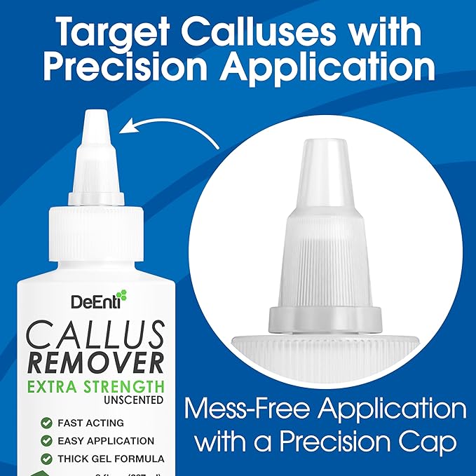 Callus Remover for Feet, Extra Strength Foot Callus Remover Gel, 8oz Salon Grade Home Pedicure Supplies for Dry Skin, Cracked Heel, Professional Strength Foot Care, Unscented