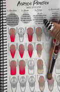 Acrylic Nail Practice Workbook Reusable Ombre French tip Stilleto Template 3D Nail Art Training Book for Gel X Poly Builder Gel Nail Polish Acrylic Nail foils Crystals Rhinestones Glitter (3)