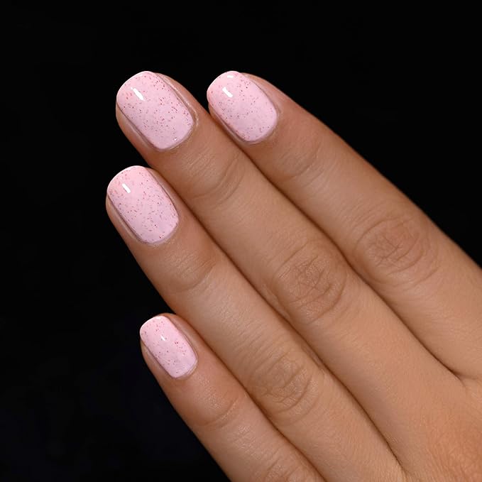 ILNP Sunday - Pastel Pink Speckled Nail Polish, Chip Resistant, 7-Free, Non-Toxic, Vegan, Cruelty Free, 12ml