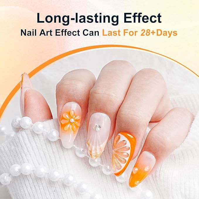 JODSONE Clear 3D Gel Nail Art - 15g No Wipe Crystal Clear Sculpting Gel for DIY 3D Nail Art Design, Texture Molding & Rhinestone Decoration
