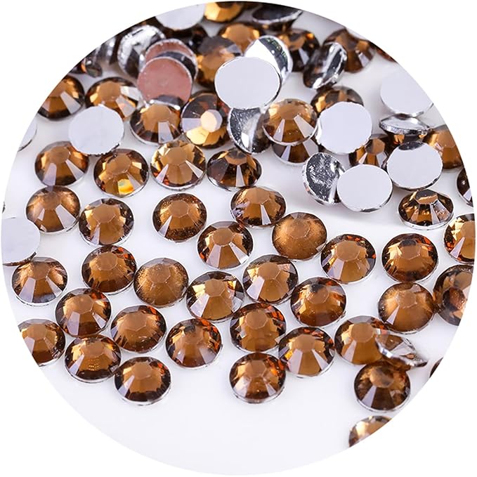 4500 Pcs SS6 2mm Flatback Rhinestones for Nails Art Crafts Glitter Round Gems Crystals DIY Clothes Shoes（Dark Coffee)