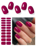 Semi Cured Gel Nail Strips (Beet Red), Berry Pink, 20 Pcs Gel Nail Wraps, Stickers, UV Light Required, Salon Quality, Long Lasting
