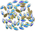 AD Beads Top Czech AB Crystal Flatback Rhinestone Nail Art Decoration Multi Shape (S06 Navette 4x8mm, 50 Pcs)