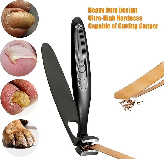 Precision Stainless Steel Heavy Duty Angled Head,Wide Jaw Clippers for Seniors,Ingrown Toenail,Thick Nail.Extra-Long Handle, Slanted Nail Cutter for Men,Women,Pregnant,Elderly.Stocking Stuffers.5Pcs