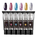 Poly Gel 6-Colors Set ,Shiny Poly Nail Gel,New Upgrade Shiny Style Multiple Nail Extension Combinations Shine Your Life