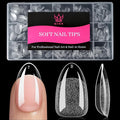 Short Almond Nail Tips - 15 Sizes 240 PCS Half Matte Full Cover Clear Fake Nails Pre-shaped Press On False Nail Tips Acrylic Soft Nail Gel Tips No C Curve Extension Manicure Home DIY Gelly Tips