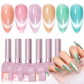 Cat Eye Gel Nail Polish Set, 6 Colors 12ML Glass Nail Polish Gel with Magnet, Soak Off UV LED for Home Salon Manicure Gift for Women