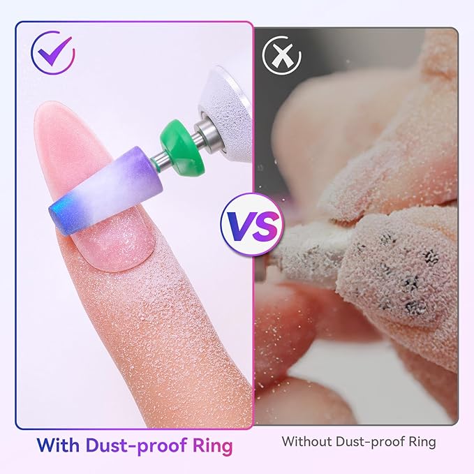 Makartt 5-in-1 Nail Drill Bits - 3/32" Shank Tungsten Carbide Tapered Bit for Fast Removal of Acrylic Nails, Hard Gel & Cuticles, Professional Nail E-File Bits for Nail Drill Machines (Fine, Purple）