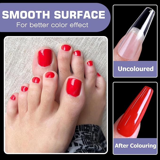 600pc Soft Gel Toe Nail Tips Short Fake Toenail Tips Square Fake Toe Nail Tips for Toes Press on Toeails, Full Cover Clear False Toe Nail Press ons, 12 Size Acrylic Nails Toe Tips