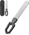 Metal Nail File Keychain Stainless Steel Double-Sided, Fingernail & Toenail Grooming Tool for Men & Women, Durable Portable File with Fine Grit for Home & Travel (Gray)
