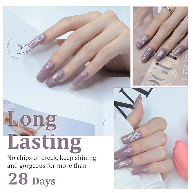 1 Oz/28g EODCI Nail Dip Powder - Brown Nude Powder Dip Nail Polish French Powder Pro Collection System Nail Art Starter Manicure Salon, Odor-Free&Long-Lasting, No Needed Nail Lamp Curing