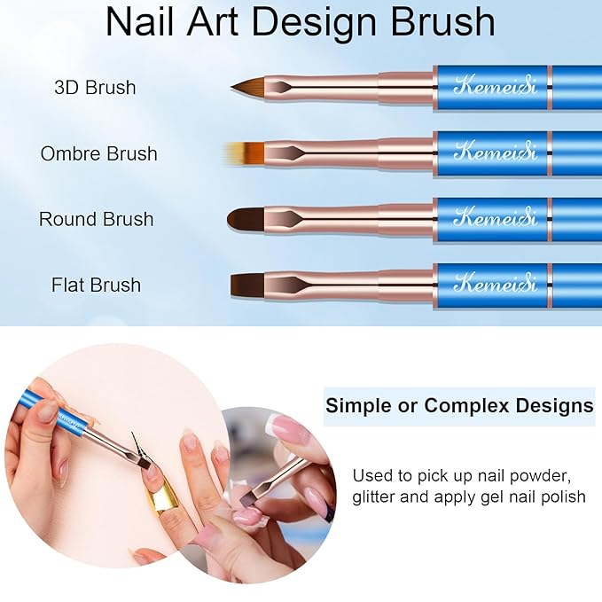 Nail Art Brush Set, 9PCS Double-Ended Acrylic Liner Brush Dotting Pen for Gel Polish, Nail Design Tools for Professional Manicure DIY Home Salon
