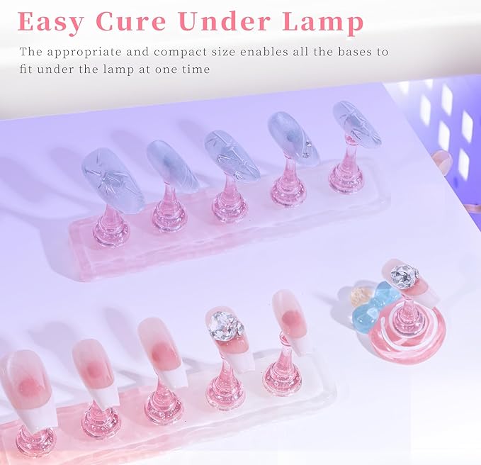 MAYEEN Nail Stand For Press Ons Upgraded Raised Nail Holder For Painting Nails Cute Press On Nail Stand Nail Holders For Press On Nail Art Nail Practice Display Nail Kit Home DIY Salon Supplies