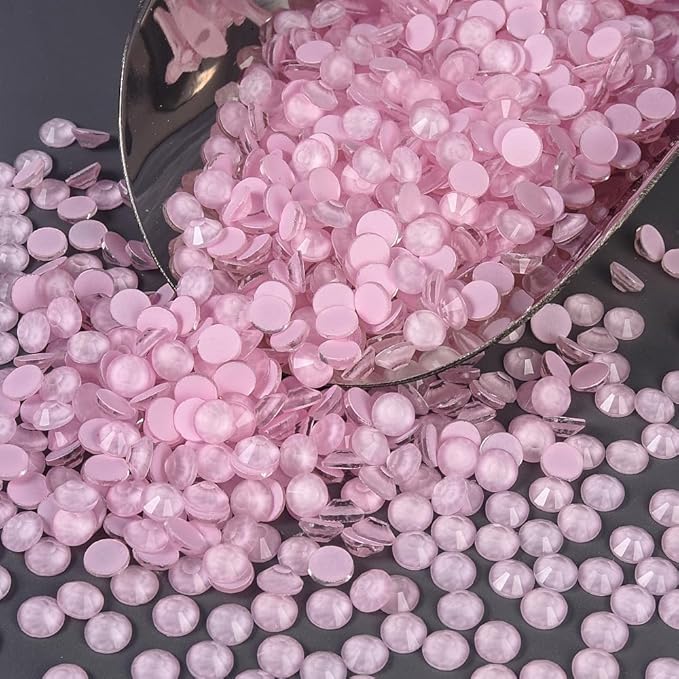 Blinginbox Flatback Rhinestones Round Gems, 1440pcs Luminous Series Glass Stones Neon Gems Non Hotfix Crystal Rhinestones for Nail Charms Crafts Clothes Tumblers,Mac. Lt. Pink Luminous,SS6.