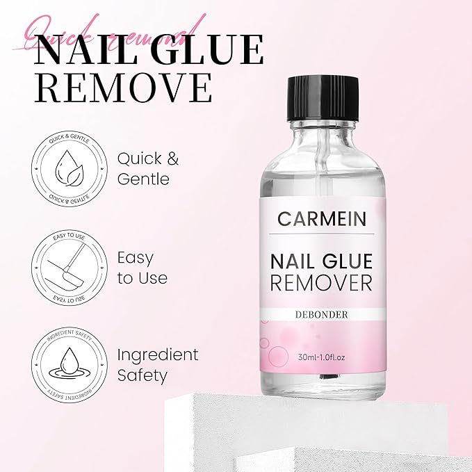 Nail Glue Remover for Press On Nails and Nail Tips Professional-grade nail glue remover specifically designed to safely dissolve adhesive 1.69 fl oz (30ml, 1pcs)