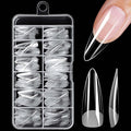 240pc Stiletto Gel Nail Tips Long Fake Nails Clear Press ons Nail, Long Stiletto Nails Tips Acrylic Nails Extension Soft Gel Nails Tip Full Cover Pointy False Nail Clear Artficial Fingernails