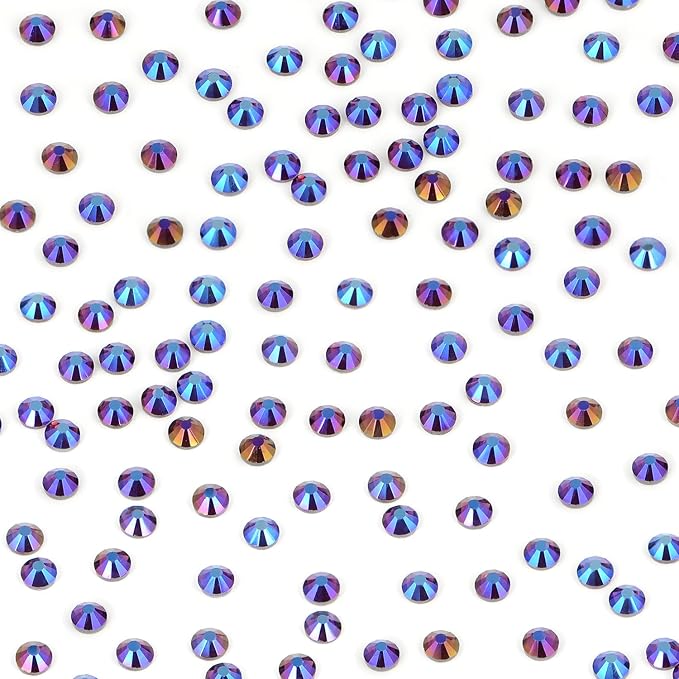Bymitel Hotfix Crystal Rhinestones Round Gems Iron on DIY Jewelry Making Flat Back for Crafts,Amethyst AB, 2.8mm(SS10/2880pcs)