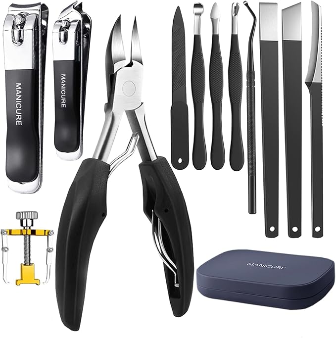 Toenail Clipper for Senior Nail Clipper for Men Women Toenail Clippers for Ingrown Nails Removal Set Thick Nail Cutter Toe Nails Clipper Kit (A-7)