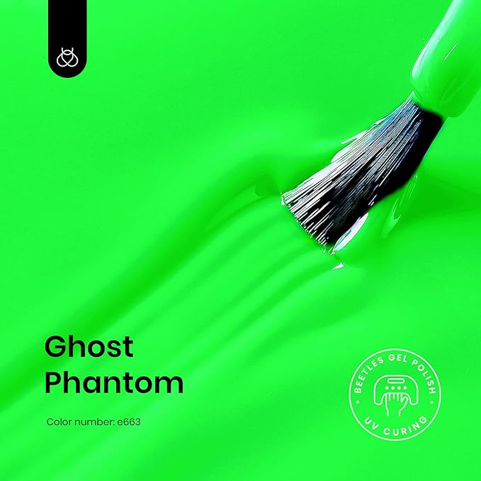 Beetles Green Gel Nail Polish, Bright Green Gel Polish Ghost Phantom for St Patricks Day Nails Art, Soak Off Uv LED Nail Lamp Manicure Salon Gift for Women 0.3Oz