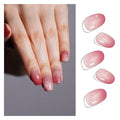 DANNI & TONI Semi Cured Gel Nail Strips Red Ombre Clear (Gloss Crush) Cat Eye Gel Nail Wraps 28 Stickers