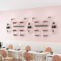 5 Tiers Nail Polish Wall Storage Rack, Nail Polish Essential Oil Display Shelf in Nail Salon, Wall Mounted Display Cabinet, Hanging Wall Nail Polish Makeup Cosmetics Perfume Rack, White