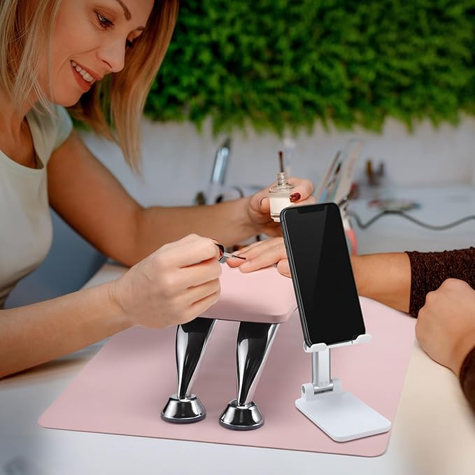 Demissle 3 Pcs Nail Art Tools and Accessories Include 1 Detachable Big Arm Rest for Nails Cushion, 1 Nail Art Table Mat, 1 Cell Phone Stand, for Manicure Technician Salon Home Use