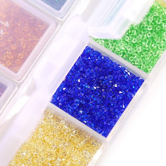 17280Pcs Micro Crystal Strass Glass Nail Art Rhinestones 1.1MM Mini Diamond Manicure DIY Accessories (12 colors)