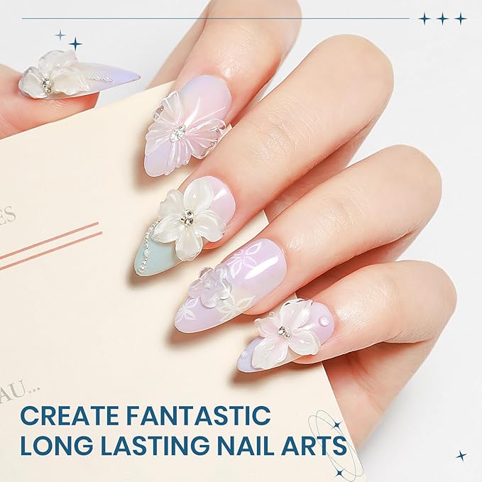 Clear and Pearl White Nail Extension Gel 3D Nail Art Sculpture Hard Gel with Silicone Pen for Carving Patterns Decoration Home Manicure DIY for Women