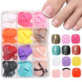288Pcs Press on Toenails Short Square Toe Fake Nails with Glue Tabs,12 Color Gel Fake Toenails Press ons, Glitter French Glossy Glue on Toenail Acrylic Toes Nails False Presson Stick Toenail for Feet