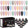 MTSSII 18PCS Jelly Gel Nail Polish Set Blue Pink Gel Polish Kit Nail Art Gift Set Clear Translucent Gel Polish Set Manicure Kit UV LED Soak Off for Home Salon Gift