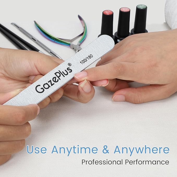 Nail Files, 50 PCS Fingernail Files 7" Long 100/180 Grit Emery Boards for Nails Professional Nail File Bulk Washable Suitable for Both Acrylic and Natural Nails Zebra