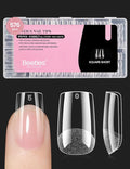 Beetles Gel Nail Tips Etch-X, Square Short, 576Pcs 12 Sizes, Pre-Shaped Half Matte Full Cover Soft Acrylic False Nail Tips Easy DIY Press On Nail Extension Manicure Salon Gift for Women
