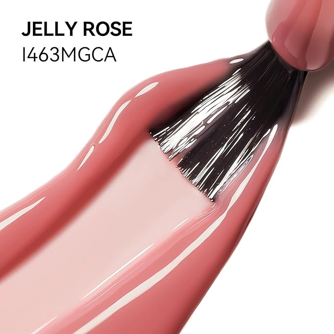 MEGIOR Lady Rose Jelly Gel Nail Polish 0.5 Fl Oz Pink Neutral Transparent Colors Soak Off UV LED Lamp Light Cure Gel Polish Kit for Salon and Nail Art Starter Manicure DIY at Home
