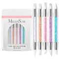 MelodySusie 5 Pcs Nail Art Sculpture Pen Acrylic Dual Tipped Brushes for Resin Nail Art Tools for Design Foil Carving Drawing Effect Shaping