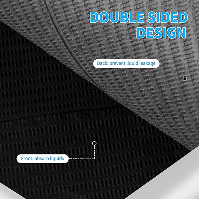 Gusnilo Nail Art Table Mat - Disposable Nail Paper Towels (250PCS) - Black Waterproof 3-Ply Nail Art Paper 13" X 18" Pads for Nail Table Decoration Kit, Nail Art Accessories