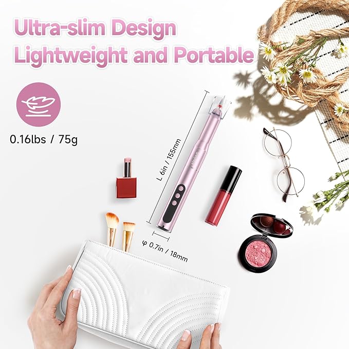 Cordless Electric Nail Drill 35000 RPM, Professional Nail File Kit with LCD Display, 12 Bits & 36 Sanding Bands, for Acrylic Gel Nails, Pet Claws, Salon & Home Use(Rose Gold)
