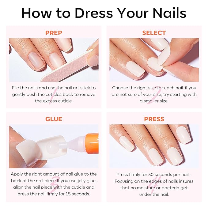 modelones Black Short Press on Nails, Oval Fake Nails Kit Press Ons with Nail Glue, Adhesive Tabs, Nail File, Prep Pad, Manicure Stick, 32Pcs 16 Sizes, Women Girl Gift