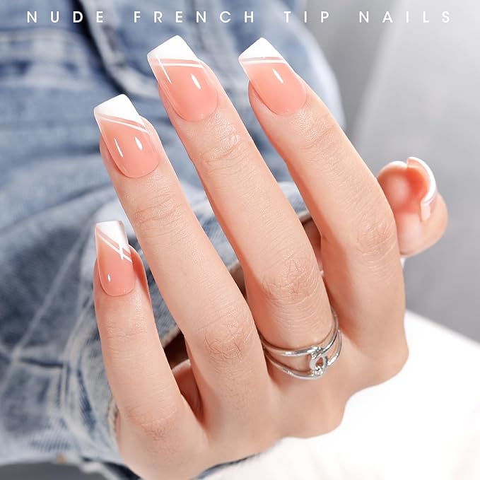GELLEN Nude Gel Nail Polish, Jelly Nude U V Gelpolish French Tip Gel Nail Polish Set Soak off French Manicure Kit for Nail Art