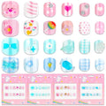 Extra Small Press on Nails for Little Girls, Thrilez Mini Fake Nails Kids Stick On Nail Tips Short Cute Acrylic Nails for Girls 7-10 Gifts