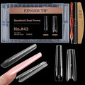 140Pcs Long Coffin Sandwich Nail Forms Kit for Beginners Professional, 70 Pairs Dual Form Nail Molds for Poly Builder Gel Quick Extension, No Paper Forms Needed