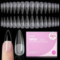 Beetles Tipex Lite Pre-Built Apex Nail Tips, Stiletto Long, 256pcs Value Pack, 16 Sizes | 00-14, Flat-Nail Friendly Acrylic Tips for Natural Nail Beds, Easy for Beginner DIY